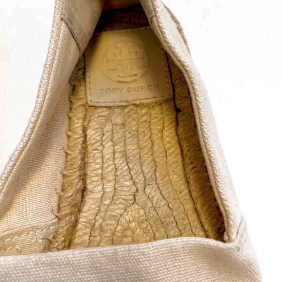 Tory Burch Cap Toe Canvas Espadrille Flats, Size 5.5 - Picture 6 of 9